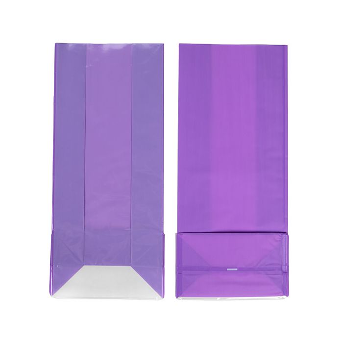 Sacchetto con fondo piatto in carta Viola neon 12,7x7,6x30,5 cm (100 pezzi) [FGPB1NP]