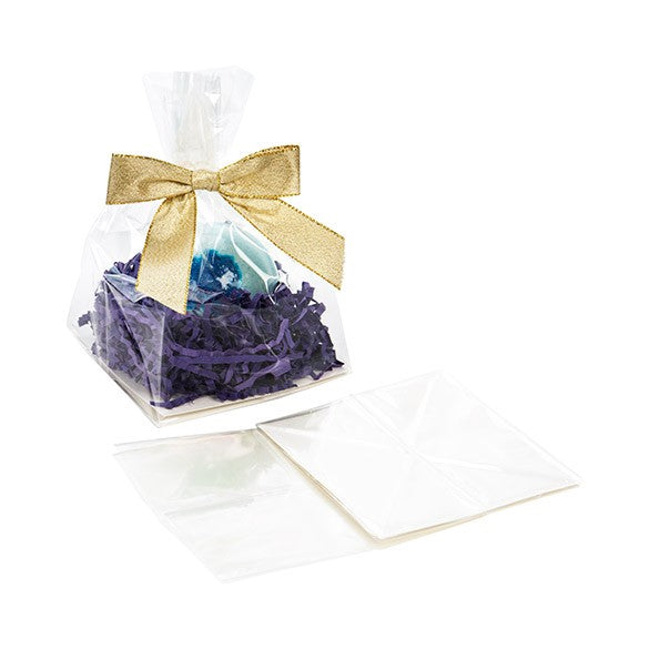 Sachet SOS à fond plat en papier et à transparence cristalline 10.2x10.2x17.8cm (100 pièces) [FGPB9]