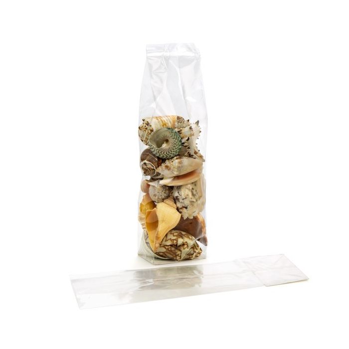 Sacchetto termosaldabile con fondo pieghevole 6.4x5.1x24.8cm con inserto in carta (100 pezzi) [FGPBH12]