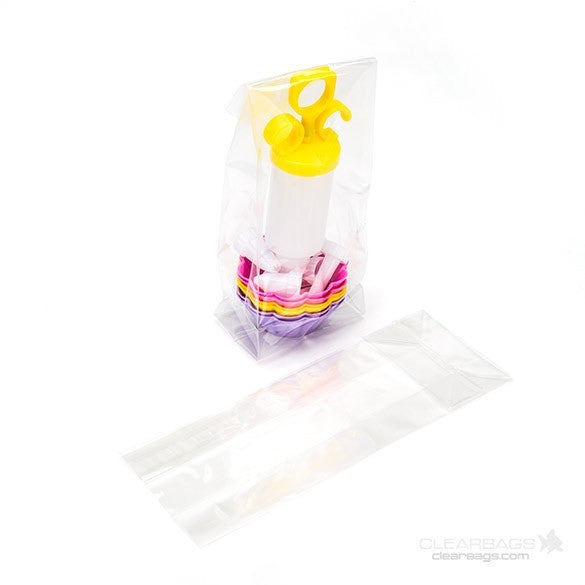 Blockbodenbeutel 8.9x5.7x24.8cm Transparent (100 Stück) [FGCC15]