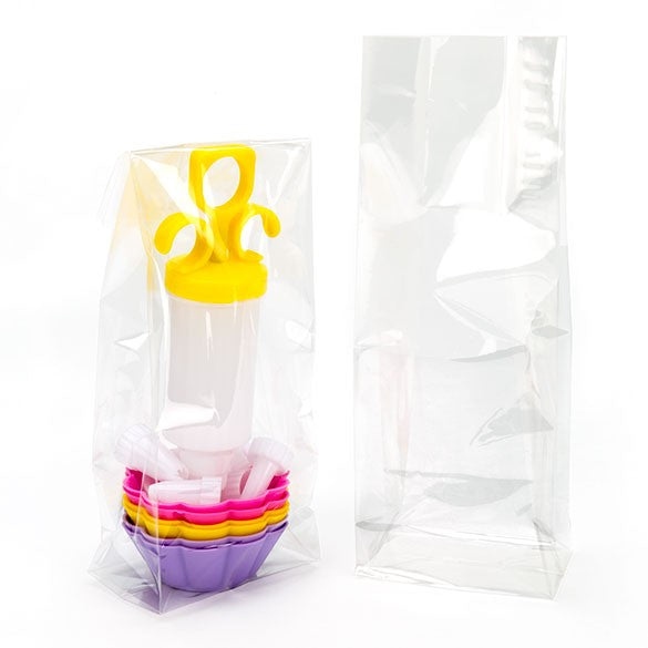 Blockbodenbeutel 8.9x5.7x24.8cm Transparent (100 Stück) [FGCC15]