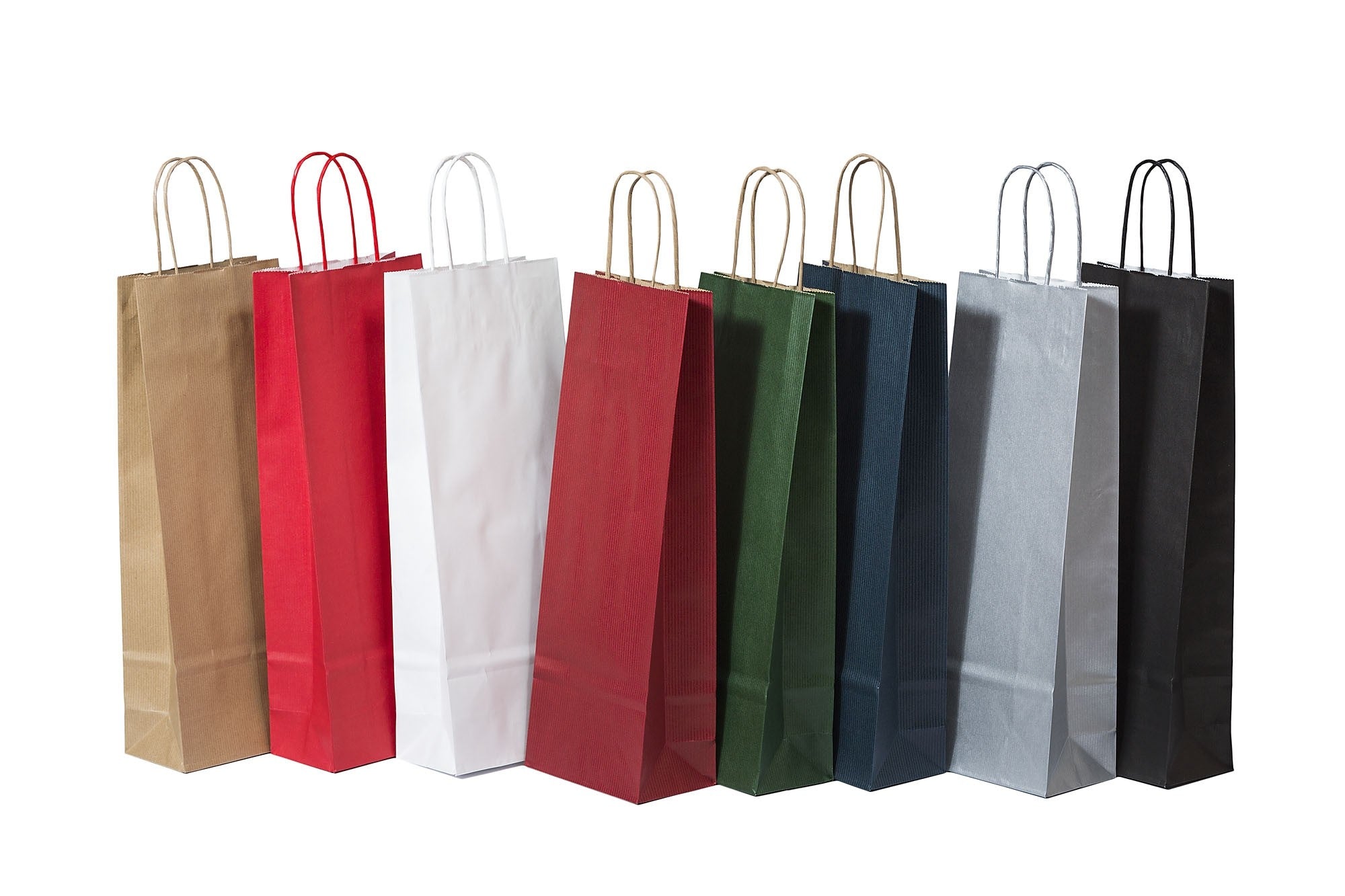 Sac à bouteilles en papier kraft rouge 110 g/m 14x8x39 cm (50 pcs) [PAWF1439BR]