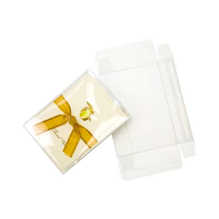 Boites cadeau plastique à transparence cristalline 9.5x2.5x13.2cm (25 pièces) [FPB122]