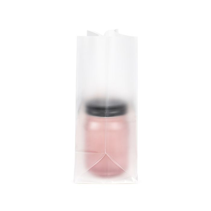 Sacchetto SOS trasparente con fondo piatto in carta Smerigliato 17.8x10.2x22.9 cm (100 pz) [FFGPB8]