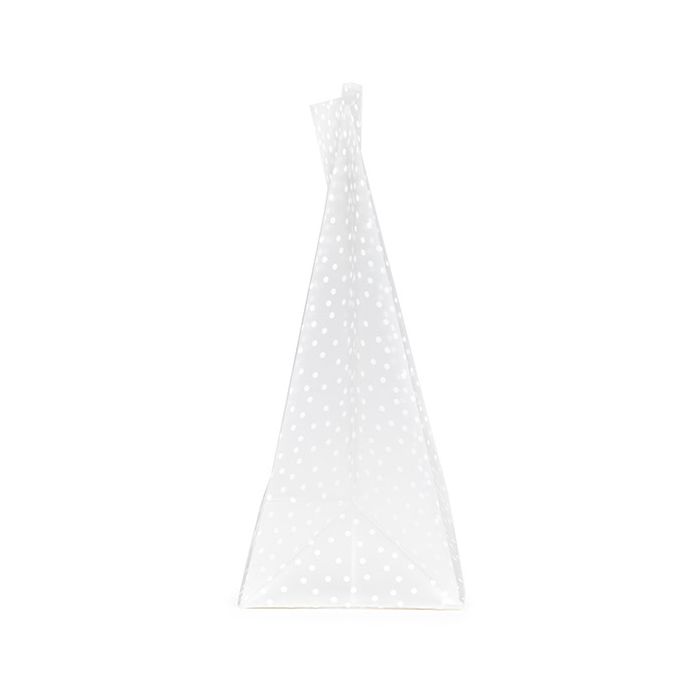 Sacchetto SOS trasparente con fondo piatto in carta Smerigliato Polka punti 17.8x10.2x22.9 cm (100 pz) [FFGPB8D]