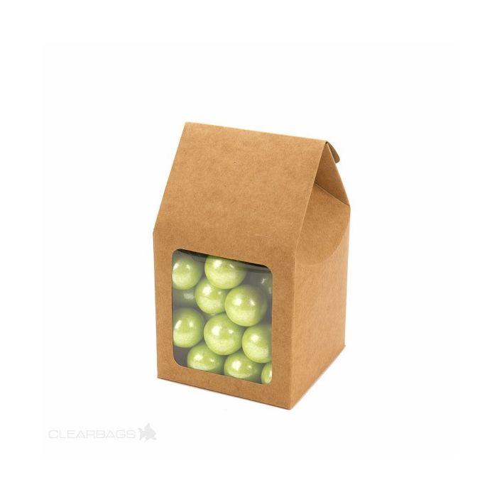 Scatola pasticceria Kraft con finestra 8.9x8.9x16.5cm (25 pezzi) [FS320]