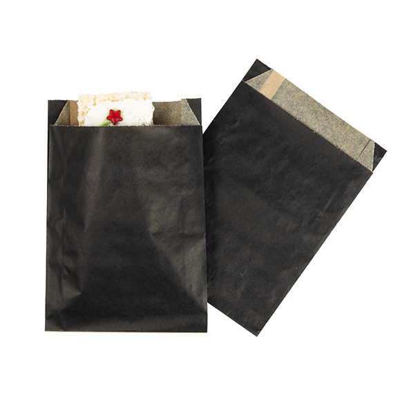 Sacchetti neri resistenti al grasso 12,1x2,9x17,1cm (100 pz) [GPB3B]