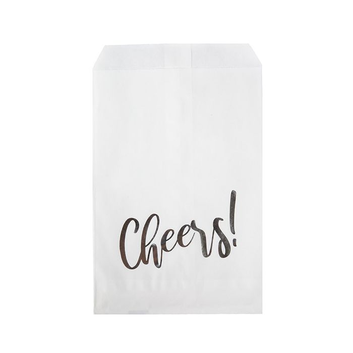 Paper Bags White with Silver Cheers 12,7x20,3 cm