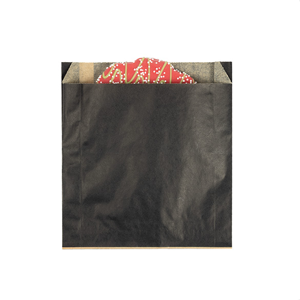 Fettabweisende Beutel Schwarz 15,2x2,9x16,5cm (100 Stück) [GPB5B]