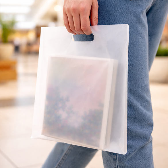 Buste shopper Frost 38.1x45.7cm 60 micron LDPE (100 pezzi) [H1518FT1]