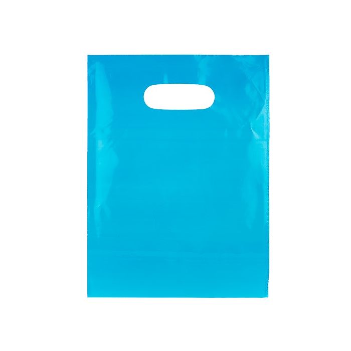Plastic Carrier Bags Blue 22.9x30.5cm 60 micron LDPE