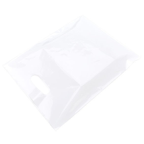 Polytragetaschen Weiß 30.5x38.1cm PE 60 Mikron (100 Stück) [H1215WT1]
