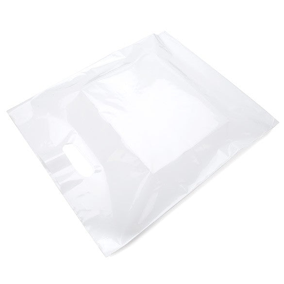 Buste con manico bianche 38.1x45.7cm 60 micron LDPE (100 pezzi) [H1518WT1]