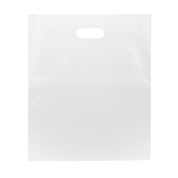 Polytragetaschen Weiß 38.1x45.7cm 60 Mikron LDPE (100 Stück) [H1518WT1]