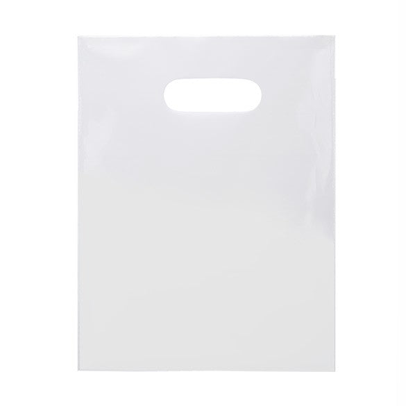 Polytragetaschen Weiß 23.9x30.5cm 60 Mikron LDPE (100 Stück) [H912WT1]