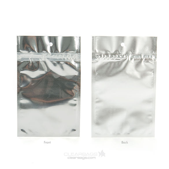 Sacchetto trasparente con chiusura a pressione trasparente/argento 9x12.5cm (100 pezzi) [HZBB4S]