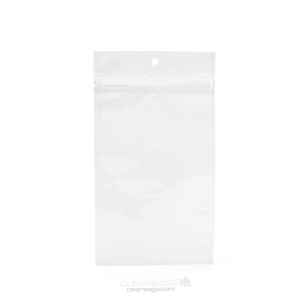 Sacchetto trasparente con chiusura a pressione Bianco 10x16.5cm metallizzato (100 pezzi) [HZBB5MW]