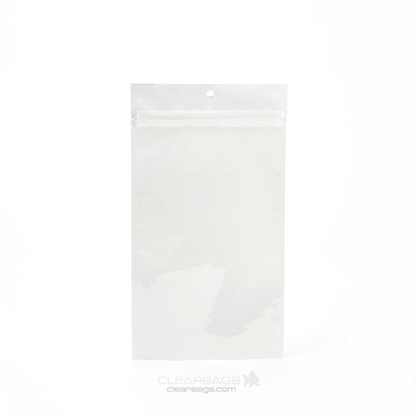 Sacchetto trasparente con chiusura a pressione Bianco 12,5x21cm metallizzato (100 pezzi) [HZBB6MW]