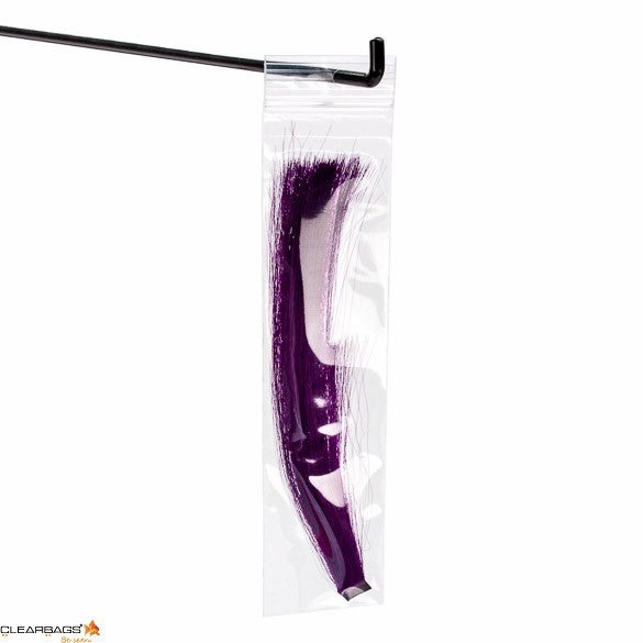 Sachet zip à transparence cristalline avec trou de suspension 5,1x20,3cm (100 pièces) [ZR28]
