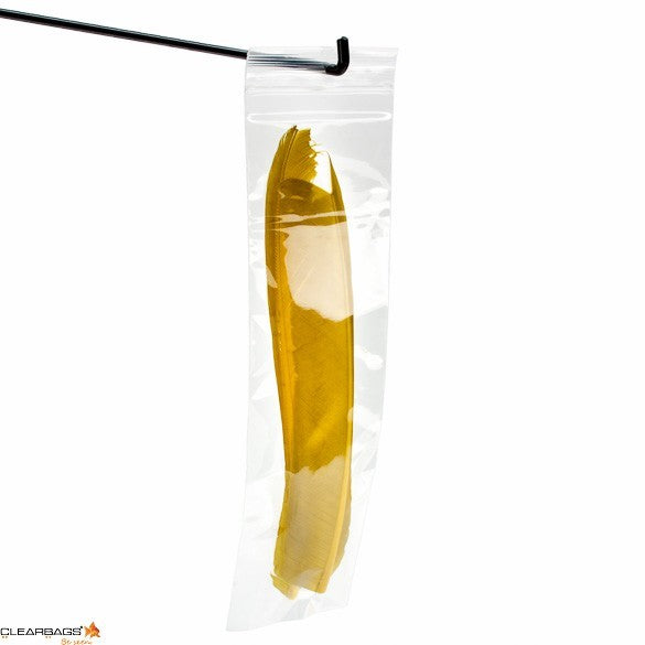 Sacchetto trasparente con chiusura a pressione e foro 7.5x30.5cm PP 50 microns (100 pezzi) [ZR312]