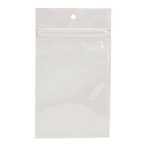 Sacchetto trasparente con chiusura a pressione Bianco 7.5x11.5cm metallizzato (100 pezzi) [HZBB3MW]