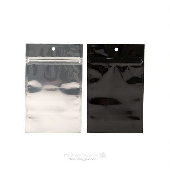 Sacchetto trasparente con chiusura a pressione trasparente/nero 9x12.5cm (100 pezzi) [HZBB4CB]