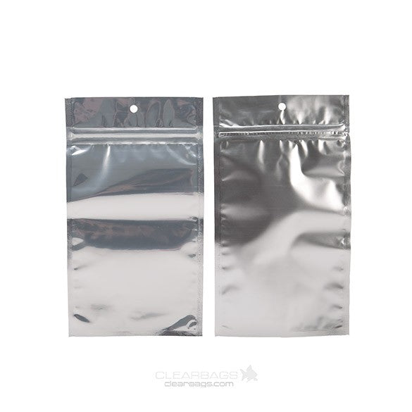 Sacchetto trasparente con chiusura a pressione trasparente/argento 10x16.5cm (100 pezzi) [HZBB5S]
