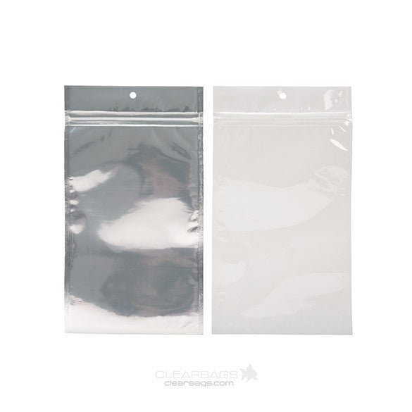 Druckverschlussbeutel Transparent/Weiß 12.5x21cm mit Aufhängeloch (100 Stück) [HZBB6CW]