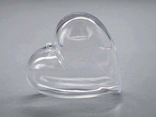 Coeur en plastique transparent 10cm (25 pièces) [PEP-0708100]