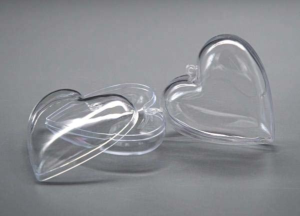 Plastic Transparent Heart 8cm