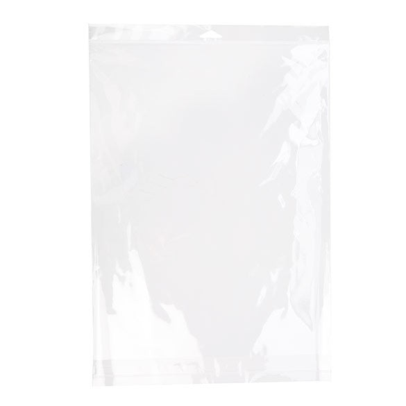 Sachet à trou de suspension refermable à transparence cristalline 31.6x41.2cm (100 pièces) [HB12]