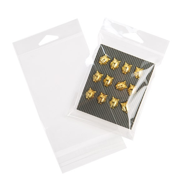 Sachet à trou de suspension refermable à transparence cristalline 9.7x14.1cm (100 pièces) [HB3X5XL]
