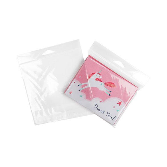 Sachet à trou de suspension refermable à transparence cristalline 15.2x11.4cm (100 pièces) [HB64]