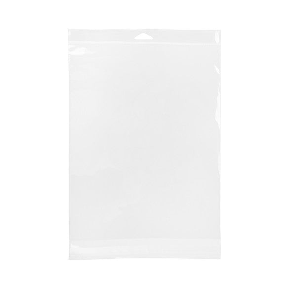 Sacchetti con foro di sospensione 24.1x30.5cm richiudibili e trasparenti (100 pezzi) [HB9H12]