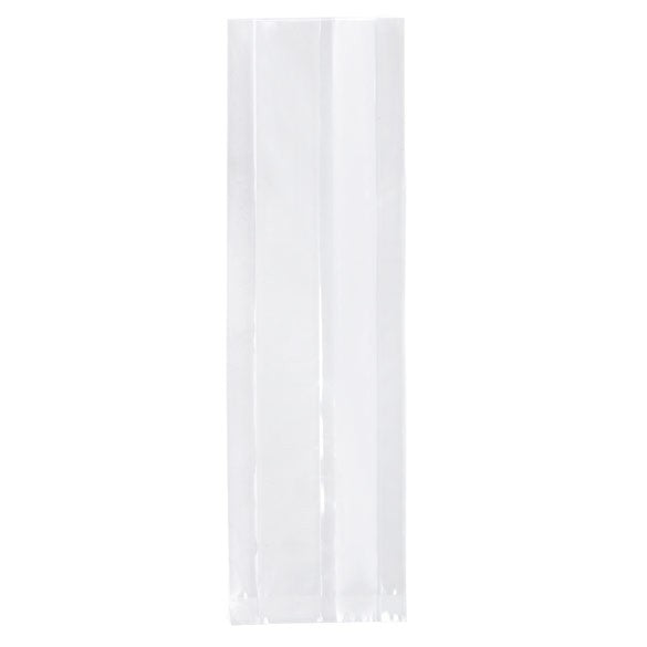 Sacchetti di plastica trasparenti 9.5x3.2x30.5cm molto resistenti con soffietto (100 pezzi) [HDGB2]