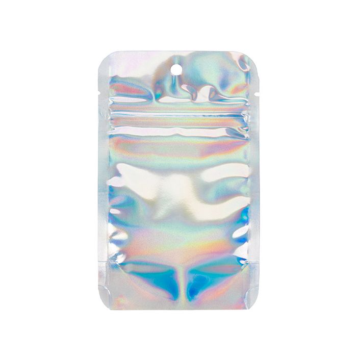 Doypack iridescentes/holographiques 7,9x5,1x13cm Trou de suspension (25 pièces) [ZBGH1]
