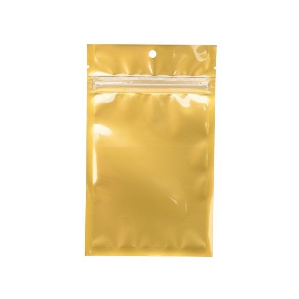 Sachet zip à trou de suspension transparent/or 9,2x12,7cm (100 pièces) [HZB4CG]