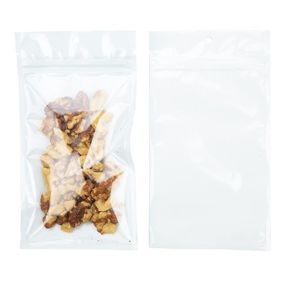 Sachet zip Transparent/Blanc 10.2x16.5cm (100 pièces) [HZB5CW]