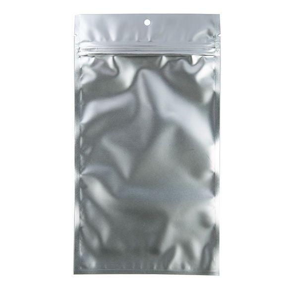 Sachet zip à trou de suspension transparent/argenté 12,7x20,8 cm (100 pièces) [HZB6S]