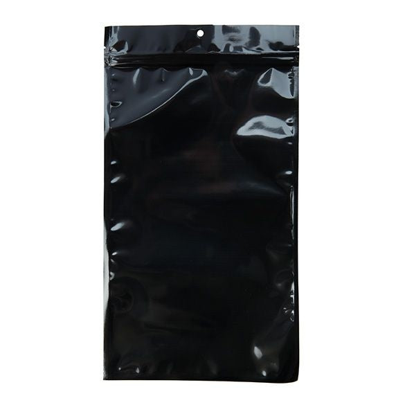 Sachet zip à trou de suspension transparent/noir 17,8x30,5 cm (100 pièces) [HZB8CB]