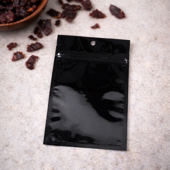 Sacchetto trasparente con chiusura a pressione Nero 9x12.5cm metallizzato (100 pezzi) [HZBB4MB]