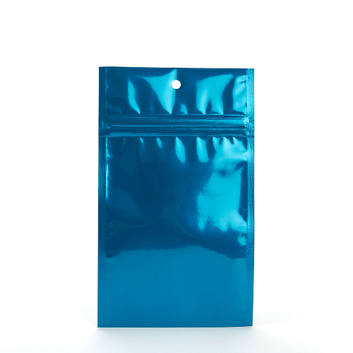 Grip Seal Bags Blue 12.5x21cm Metallised