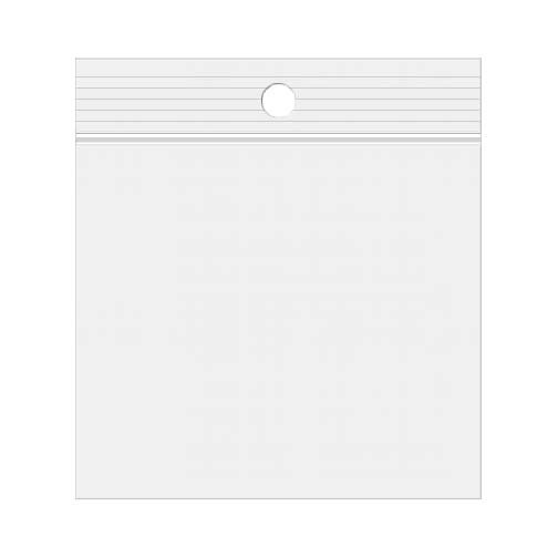 Grip Seal Bags with Hang hole 7.5x7.5cm Crystal Clear PP 75 micron