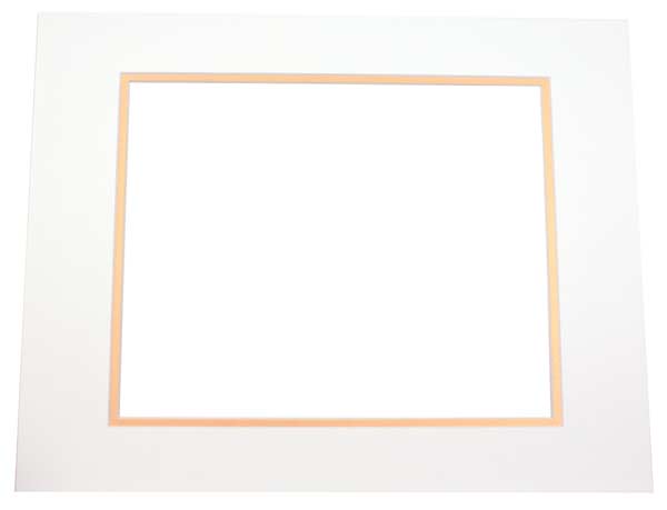 Mount Board Double thick Ivory/Gold 40.6x50.8cm with 27x34.6cm Window