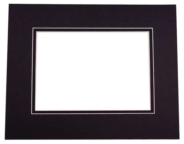 Mount Board Double thick Black/Black 40.6x50.8cm with 27x34.6cm Window