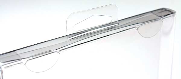 Plastic Gift Boxes 11.4x2.5x14.9cm Crystal Clear with Hanger in middle