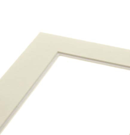 Passe-partout doppio spessore color avorio/Argento 40,6x50,8cm con finestra 27x34,6cm (10 pezzi) [MD20029]