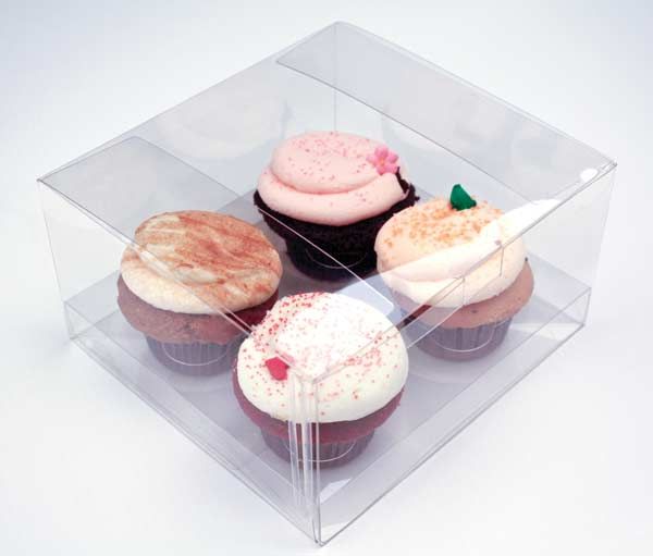 Scatola per 4 cupcakes 19,1x17,8x10,2cm (100 pezzi) [CBS177]