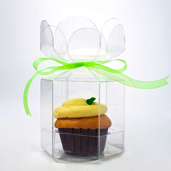 Flower Top Cupcake Boxes for Singles 9.5 x 9.5 x 10.2cm