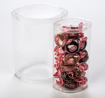 Crystal clear tube kit, eye shaped 8x5.2x15.4 cm (25 pcs)